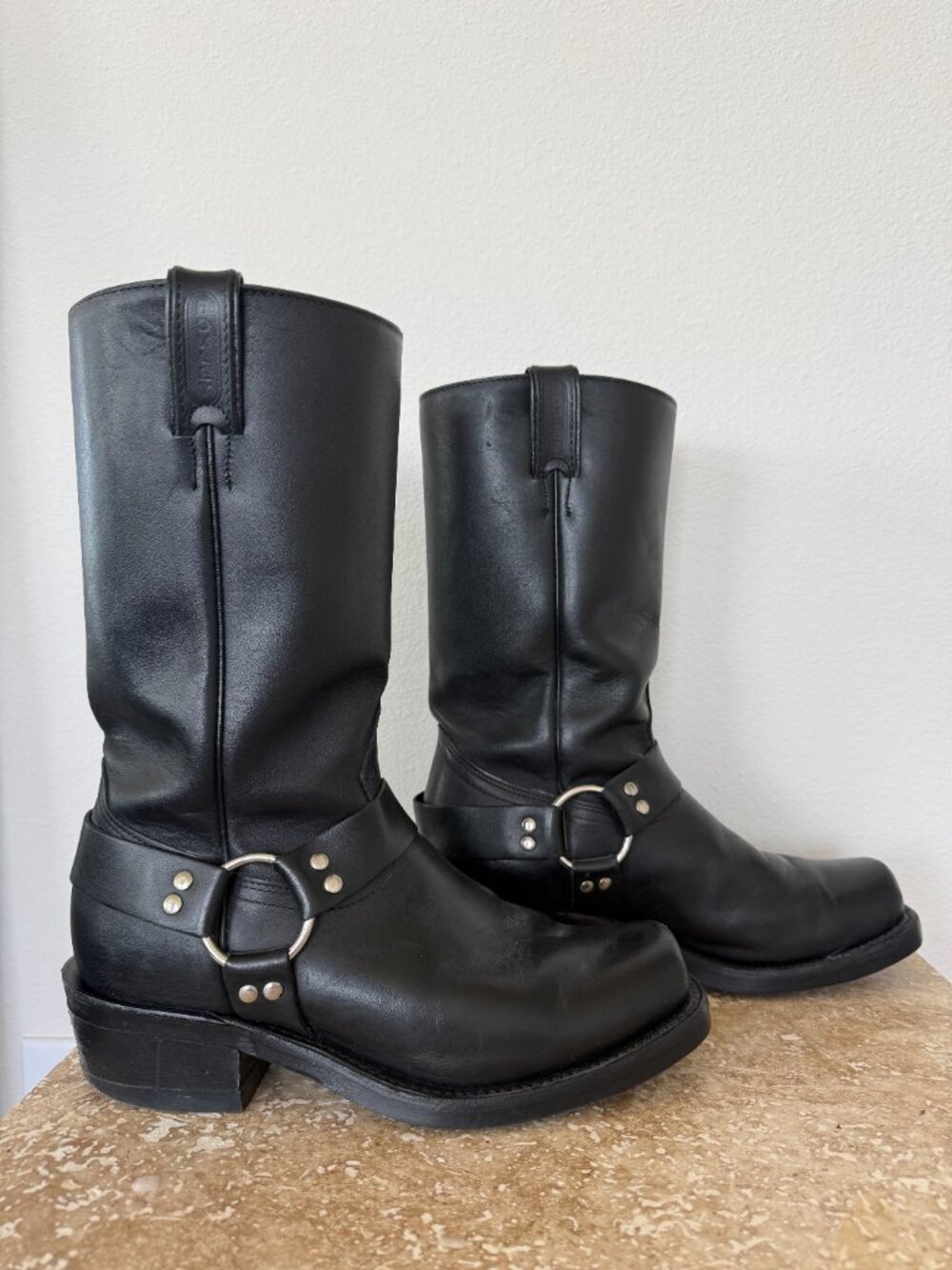 Boulet Black Leather Engineer Boots Made in Canada Men's 8 Motorcycle Biker